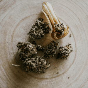 cannabis buds in a bowl