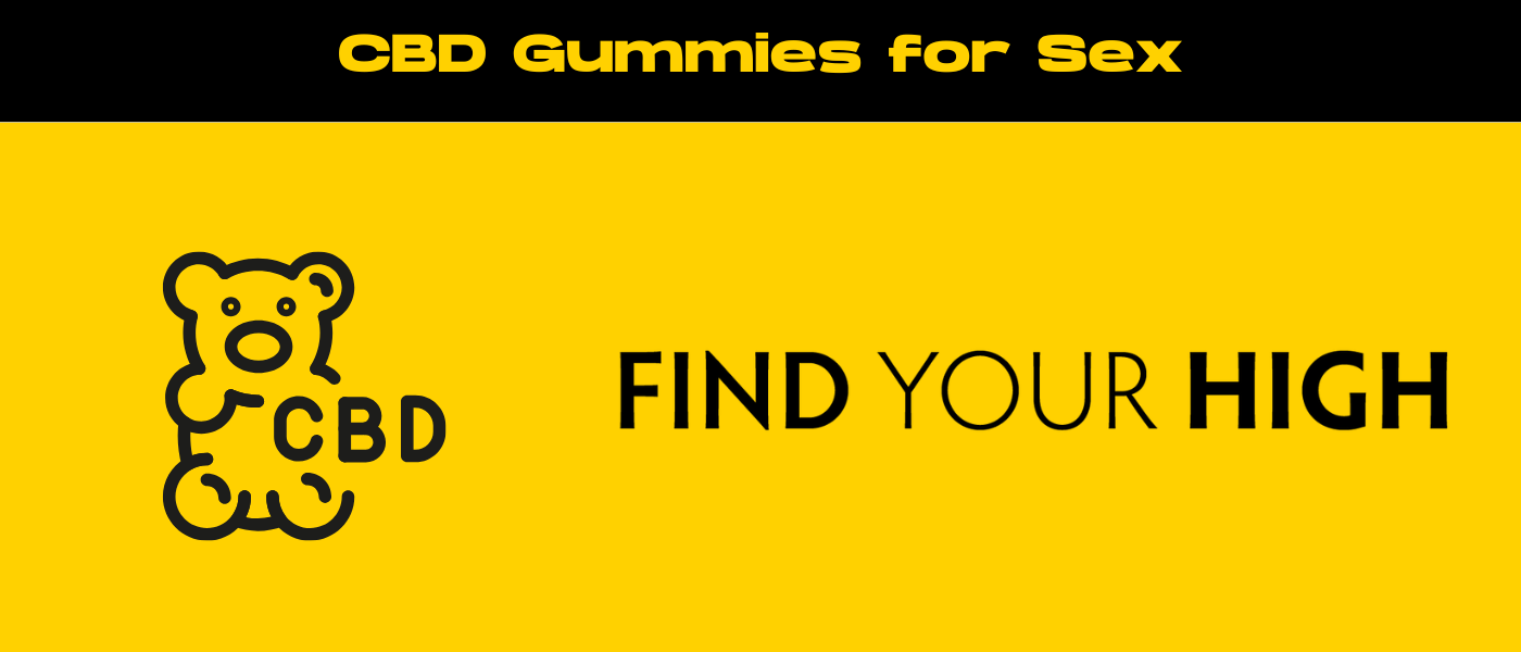 black and yellow banner image for cbd gummies for sex blog