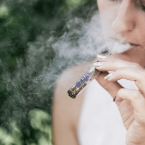 girl smoking a one hitter