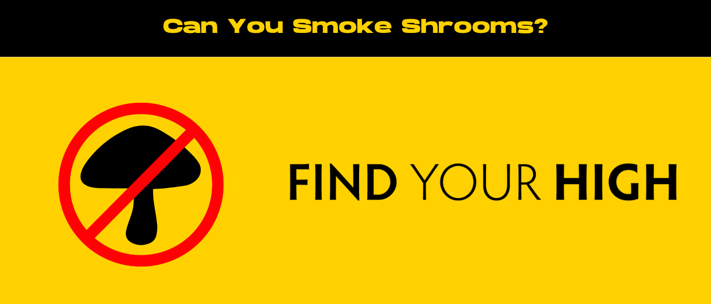 black and yellow banner image for can you smoke shrooms blog