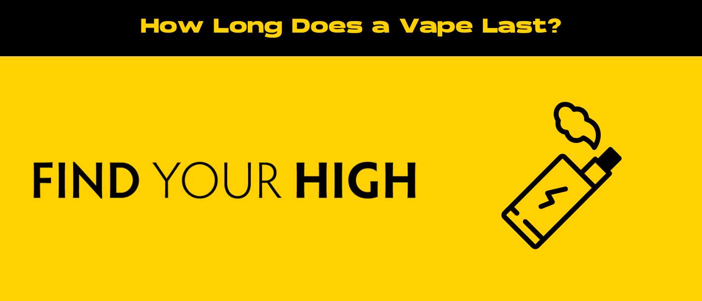 black and yellow banner image for how long does a vape last