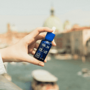 blue CBD tincture bottle