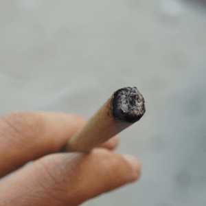end of burnt joint
