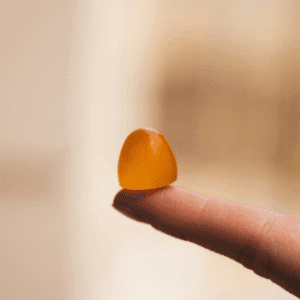 gummy at the end of a finger