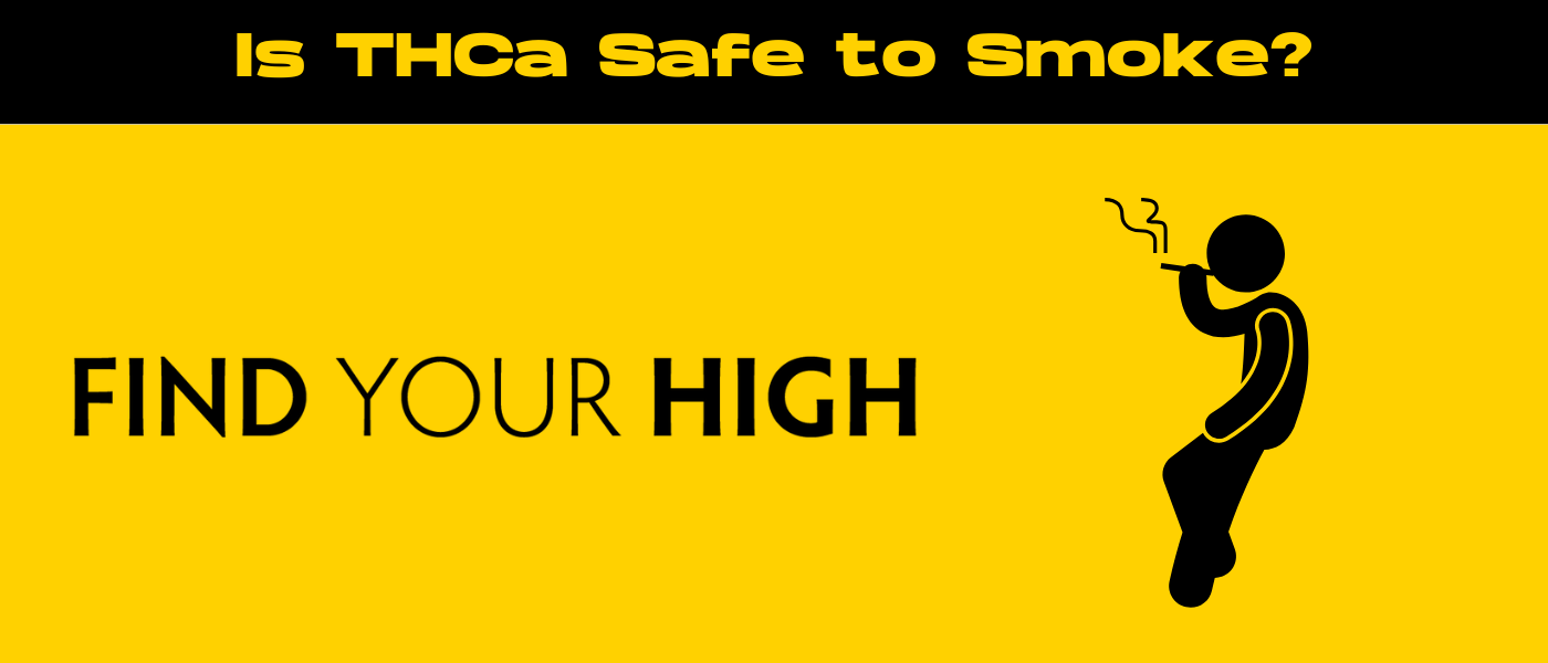 black and yellow banner image for is thca safe to smoke blog