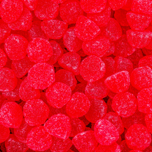 bright red gummies