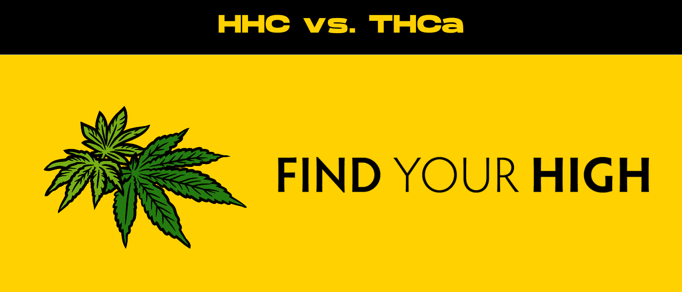 black and yellow banner image for hhc vs thca