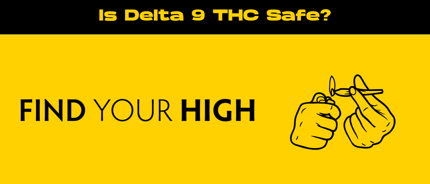 black and yellow banner image for is delta 9 safe blog