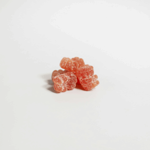 sugar coated red gummy bears
