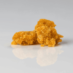 dark orange crumble against white background