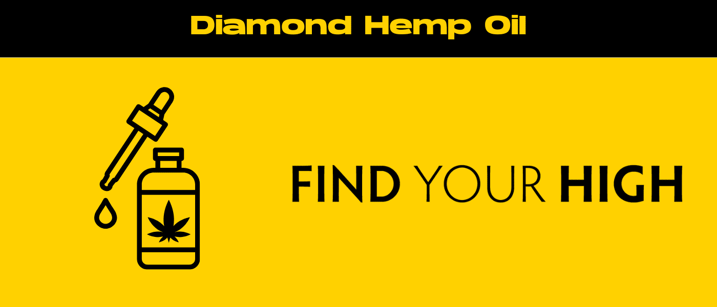 black and yellow banner image for diamond hemp oil blog