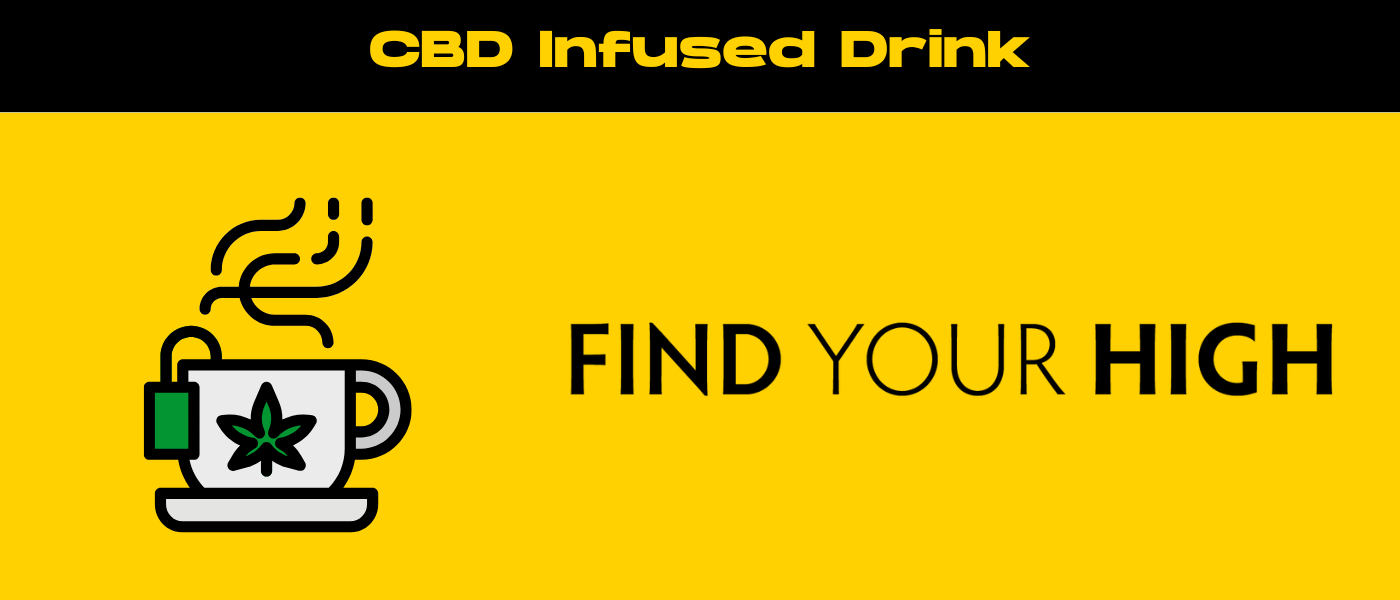 black and yellow banner image for cbd infused drink blog