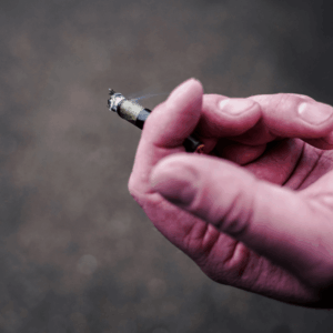 burning joint in between fingers