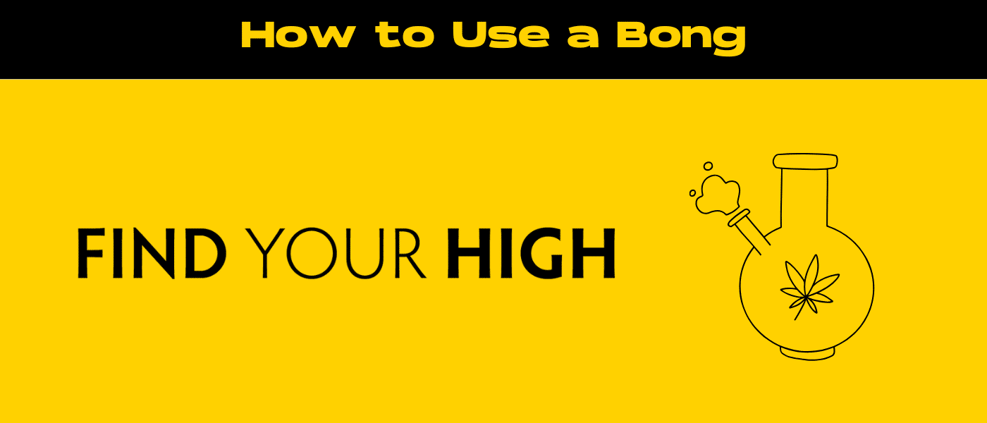 black and yellow banner image for how to use a bong blog