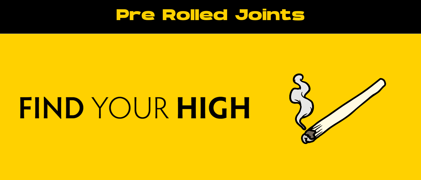 black and yellow banner image for pre rolled joints blog