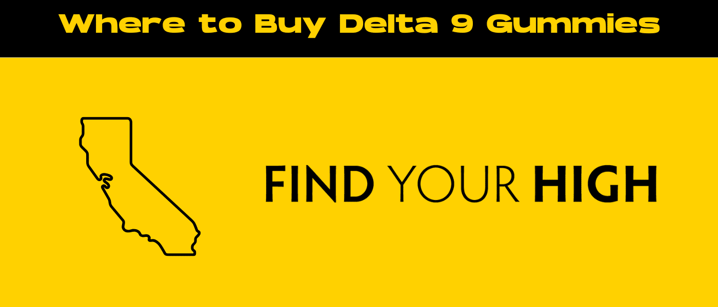 black and yellow banner image for where to buy delta 9 gummies blog