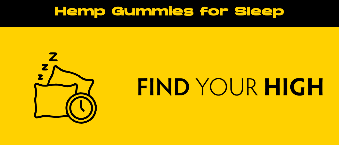 black and yellow banner image for hemp gummies for sleep blog