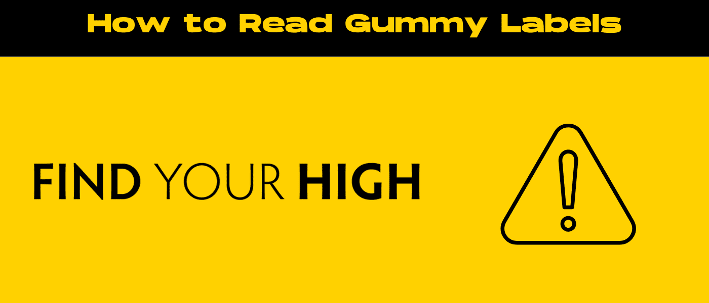 black and yellow banner image for how to read gummy labels blog
