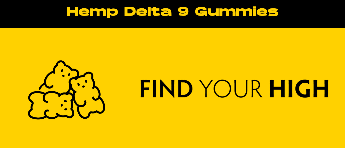 black and yellow banner image for hemp delta 9 gummies blog