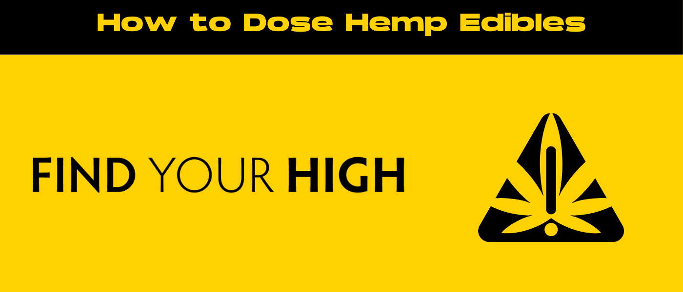black and yellow banner image for how to dose hemp edibles blog