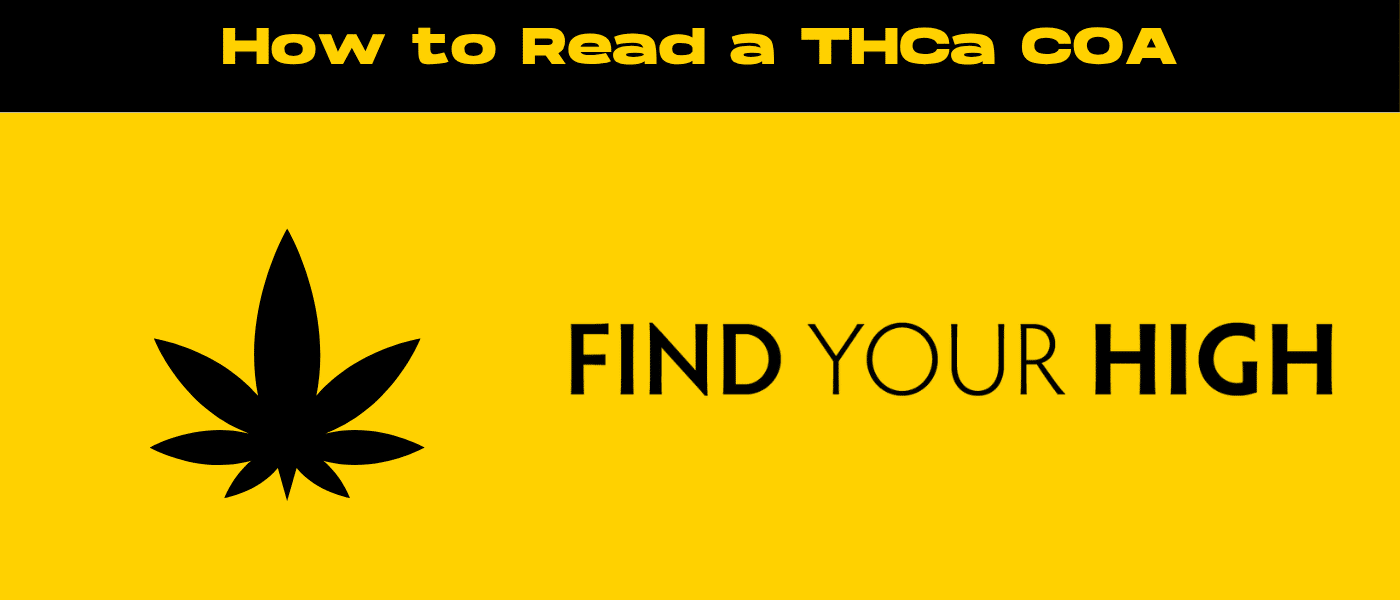 black and yellow banner image for how to read a thca coa blog
