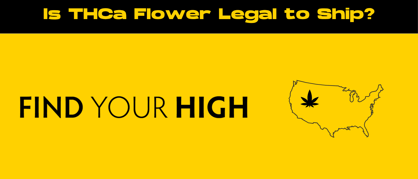 black and yellow banner image for is thca flower legal in my state blog